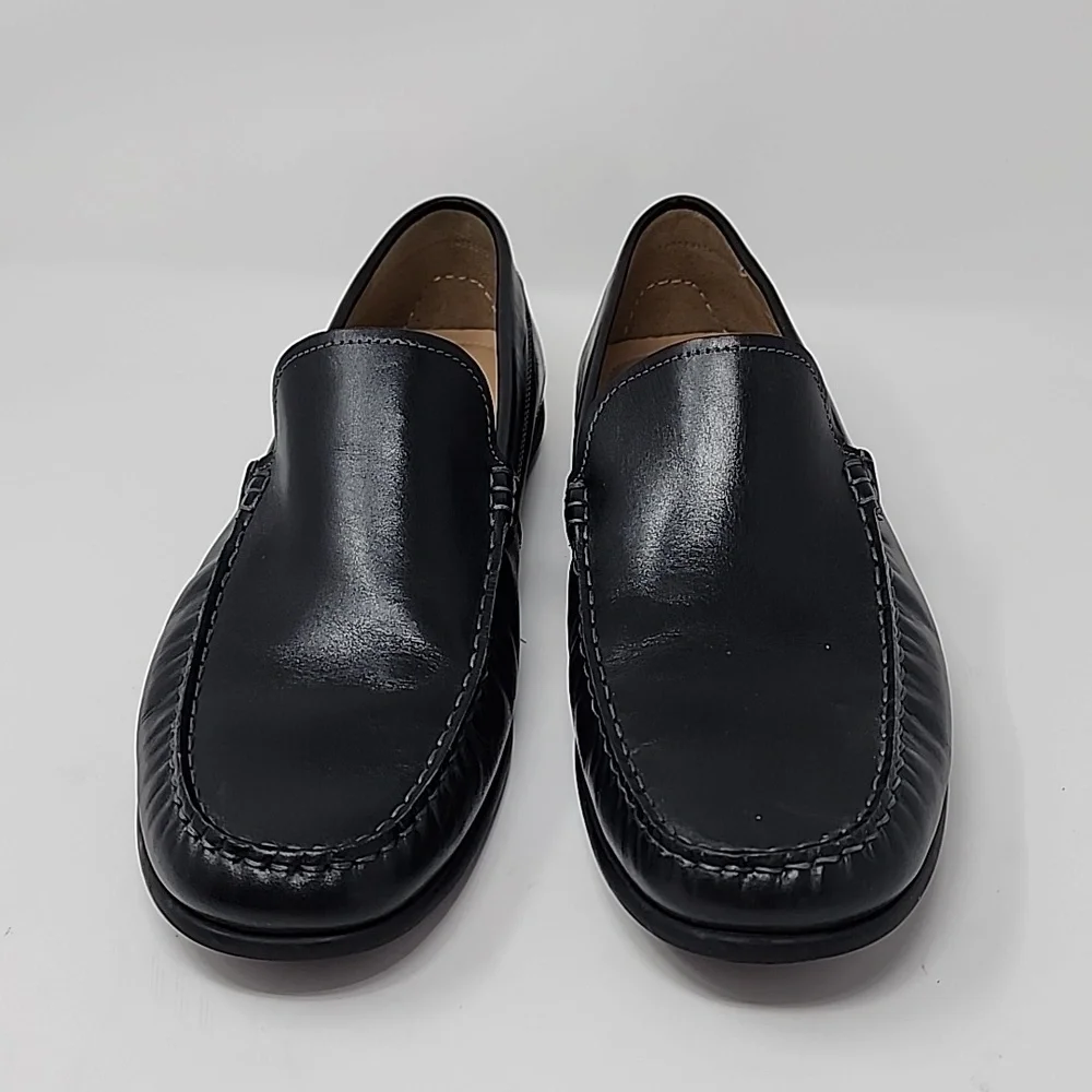 Ecco Black Leather Men's Moccasins Loafers Size 10